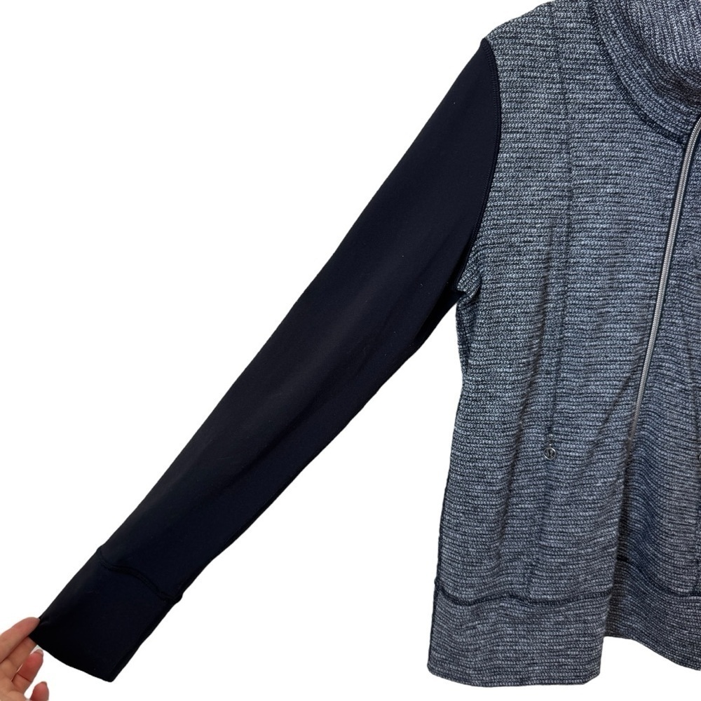 Lululemon Daily Yoga Jacket Coco Pique Black High Neck Collar Women's Size 8 - Picture 4 of 10
